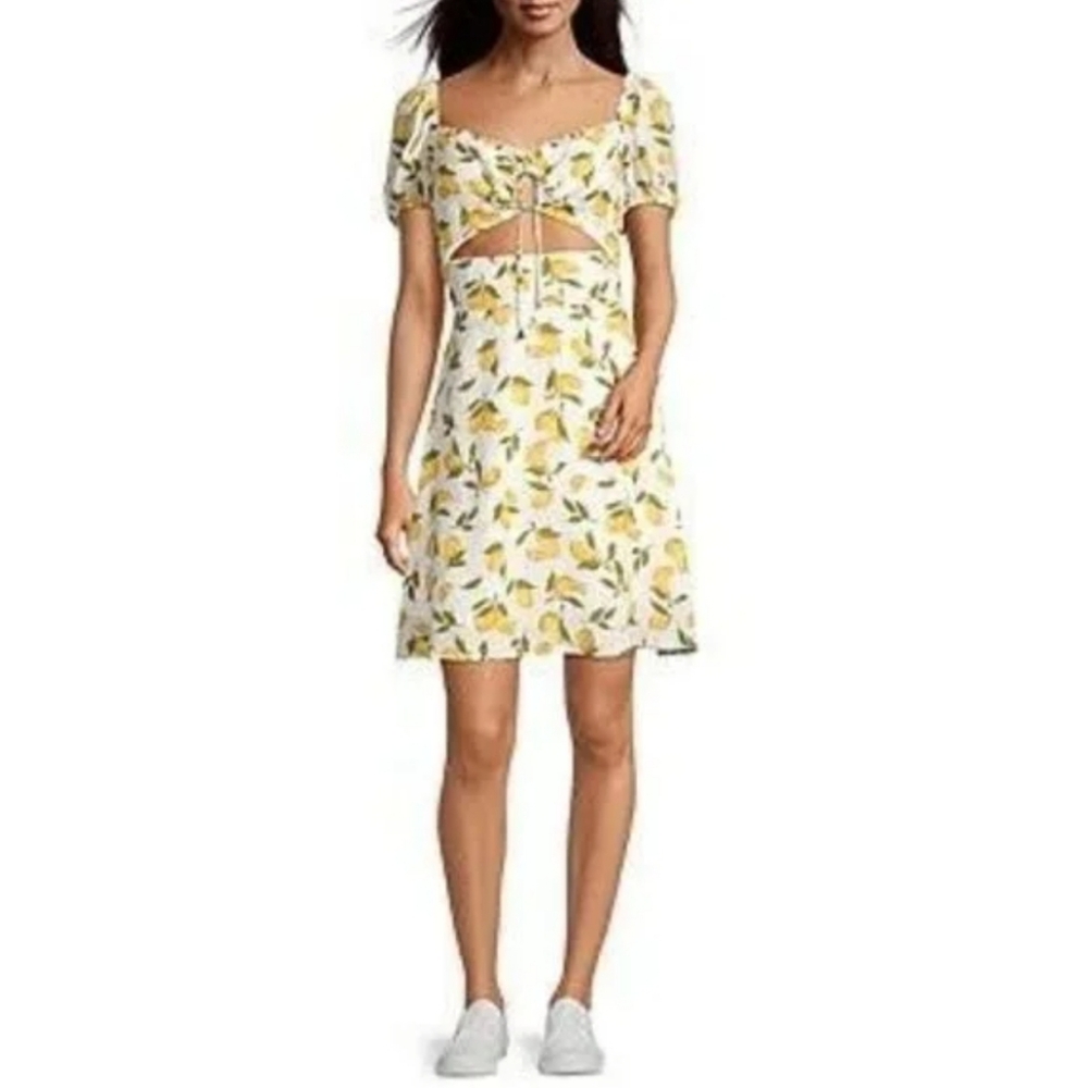 Arizona Jean Company Yellow Puff Sleeve Mini Sundress
